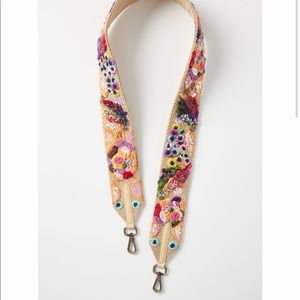 Anthropologie Floral Beaded Bag Strap
